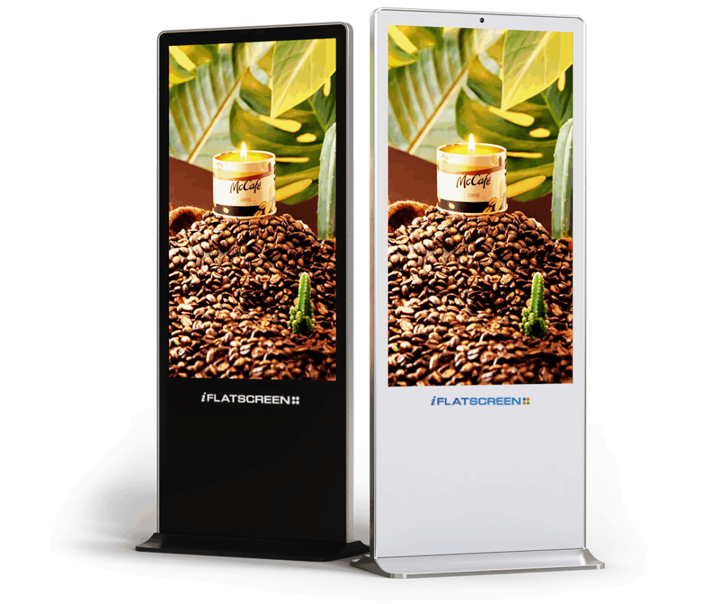 Modelli totem digitale Iflatscreen, colore bianco o nero Serie FS LCD-i